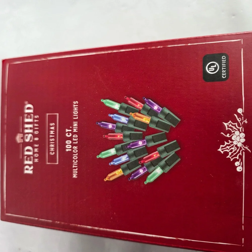 Red Shed Christmas 100 Ct Multicolor LED Mini Lights Green Wire Set of 2